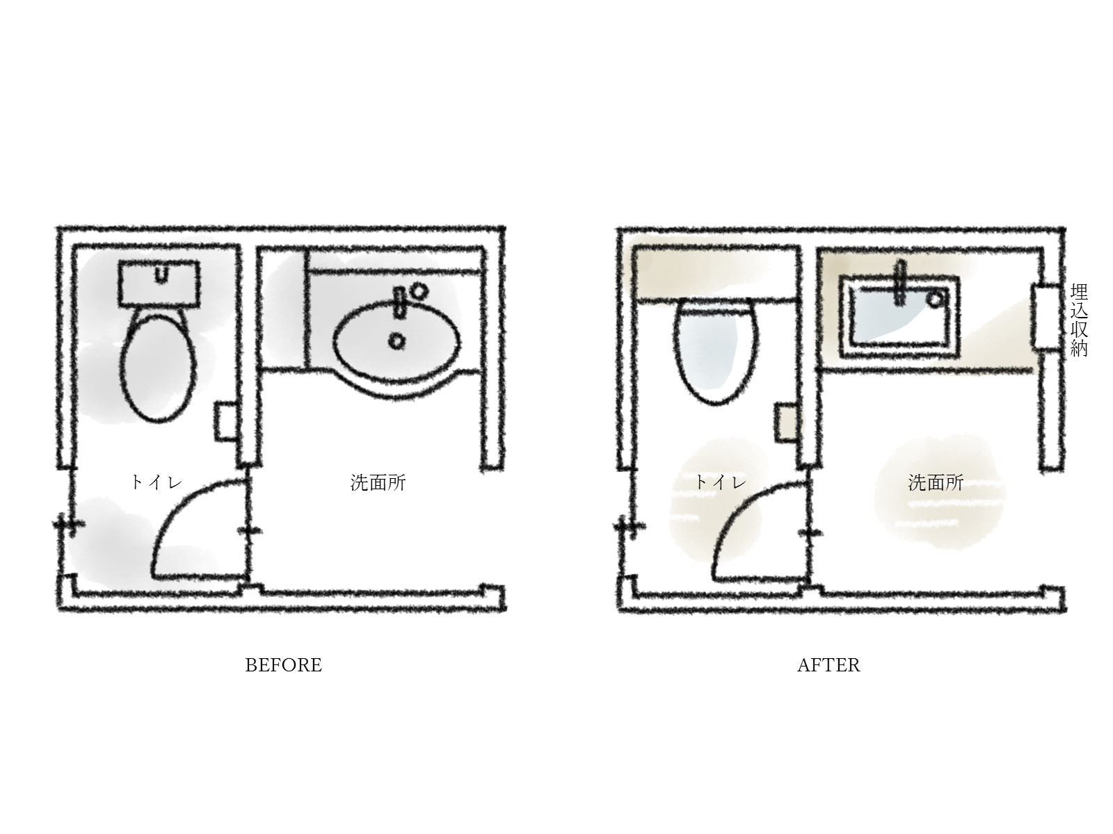 木のぬくもりに包まれる、カントリーテイストの洗面空間