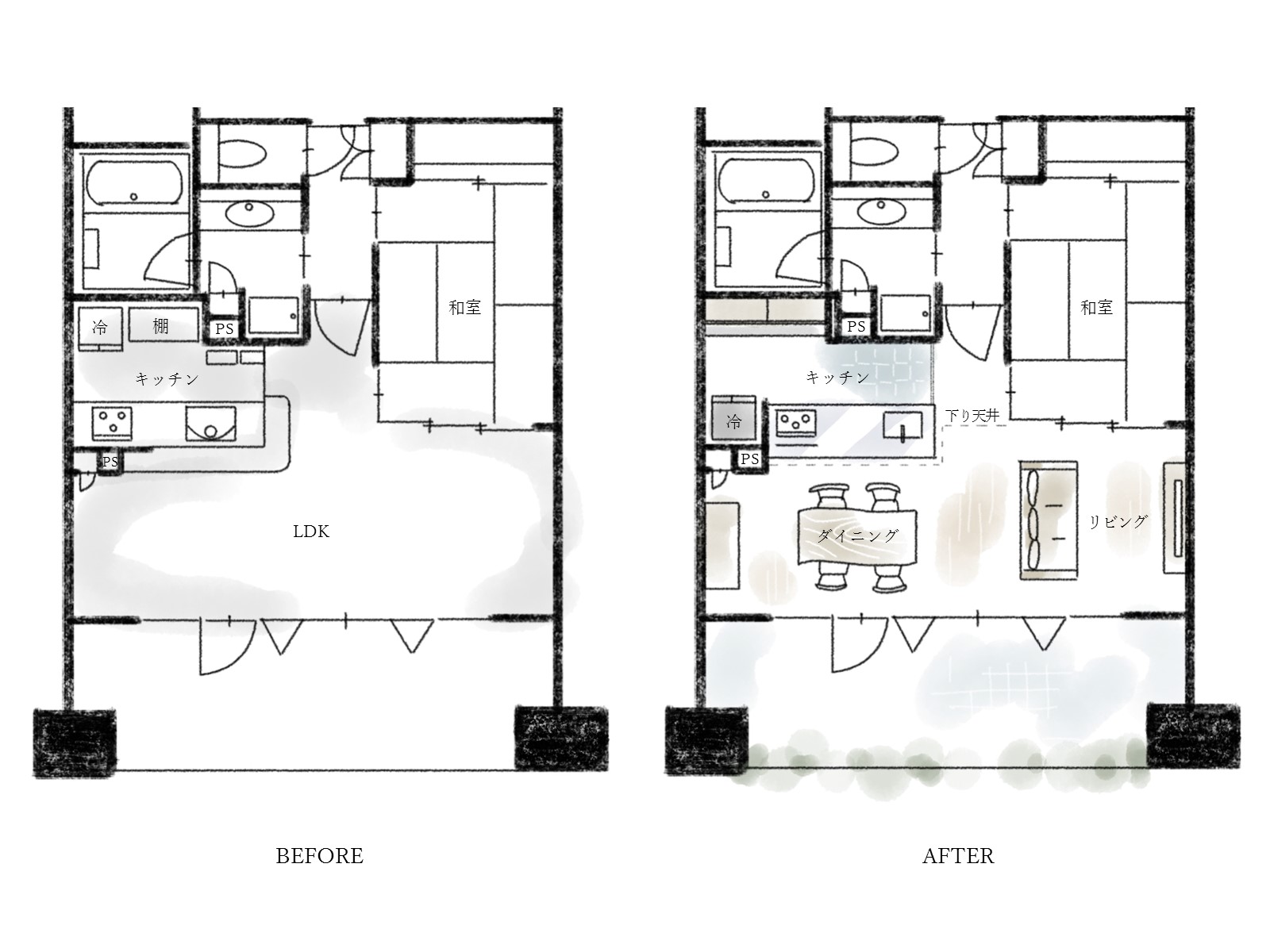 ひと目ぼれから始まった、心地よいキッチン空間